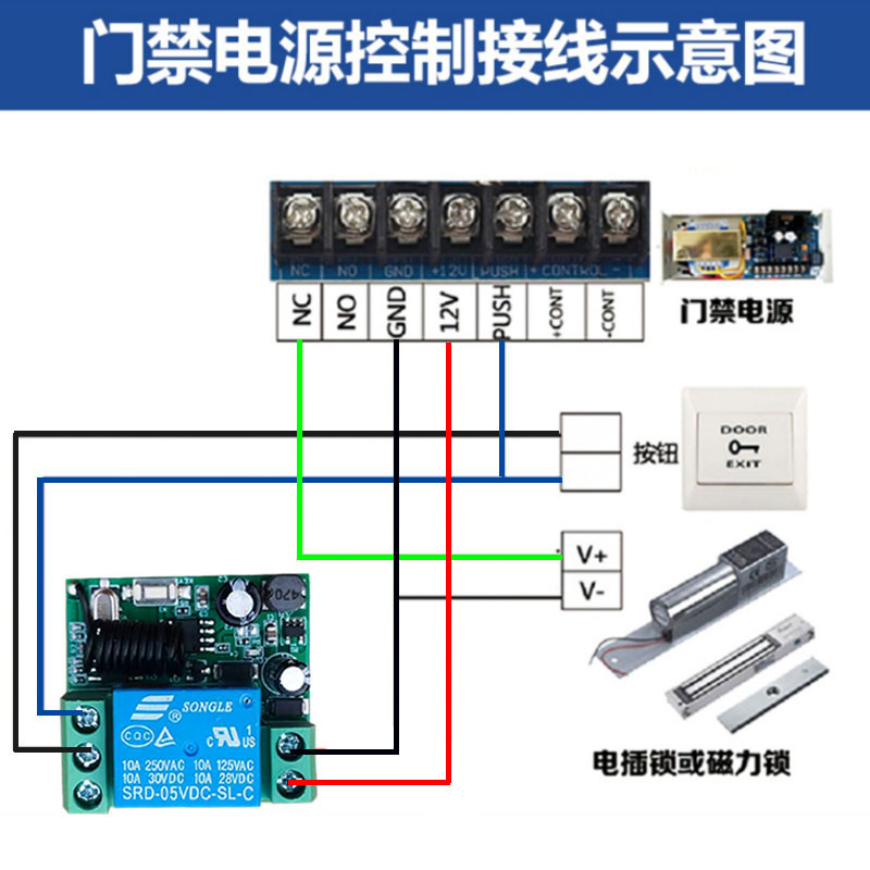 5V-24V5A通電即發(fā)射無線遙控開關(guān)單路門禁電控鎖燈具電動門控制器